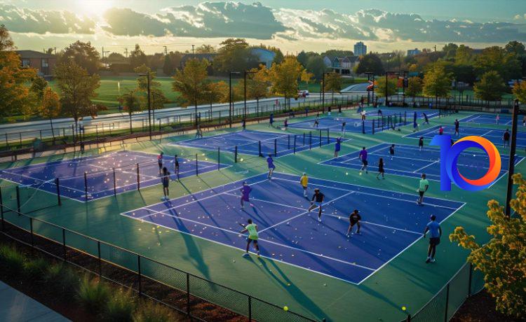 San pickleball ngoai troi khong mai che dep